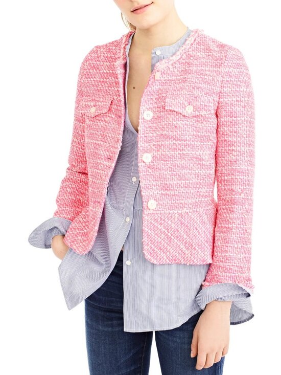 J. Crew Jackets & Blazers - NWT J.Crew Peplum Lady Jacket in Neon Fuchsia Pink Tweed Blazer 2